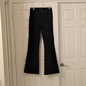 Black High-Rise Flare Jeans, Long 34"
